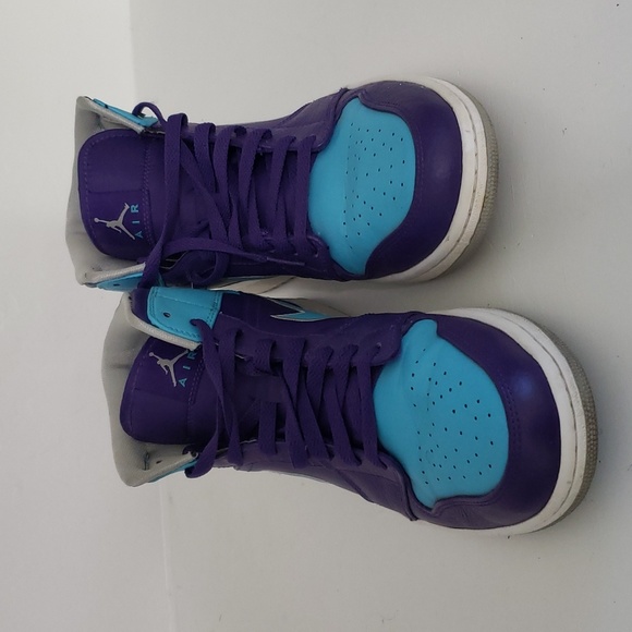 Nike Air Jordan 1 Mid Men's Basketball Shoes Shoe Blue Purple Size Mens 11 - Picture 2 of 9